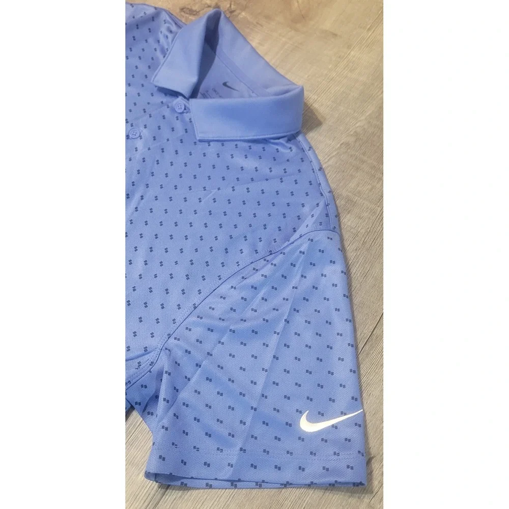 Nike Dri-FIT Golf Polo Shirt Mens Medium Blue Geometric Print HM5641-411 NEW